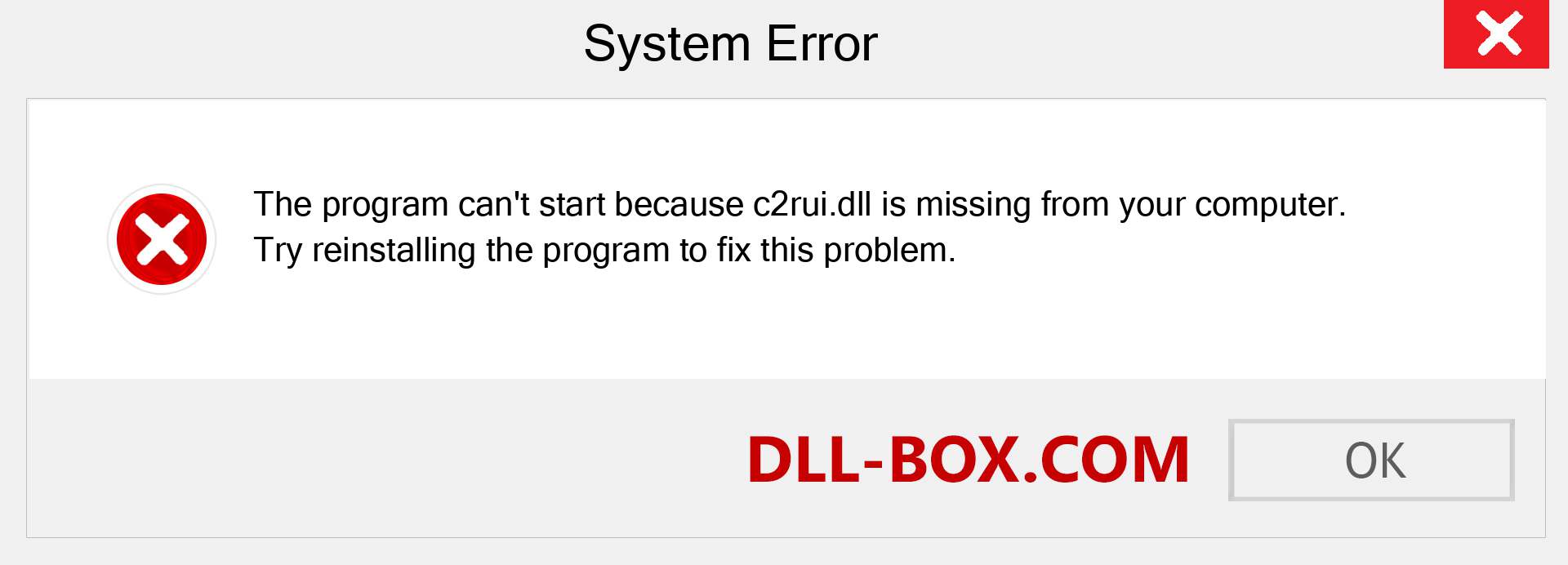  c2rui.dll file is missing?. Download for Windows 7, 8, 10 - Fix  c2rui dll Missing Error on Windows, photos, images